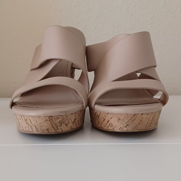 Charles by Charles David "Leslie" Tan/Beige Wedge Sandals Size 8.5 - Picture 7 of 10